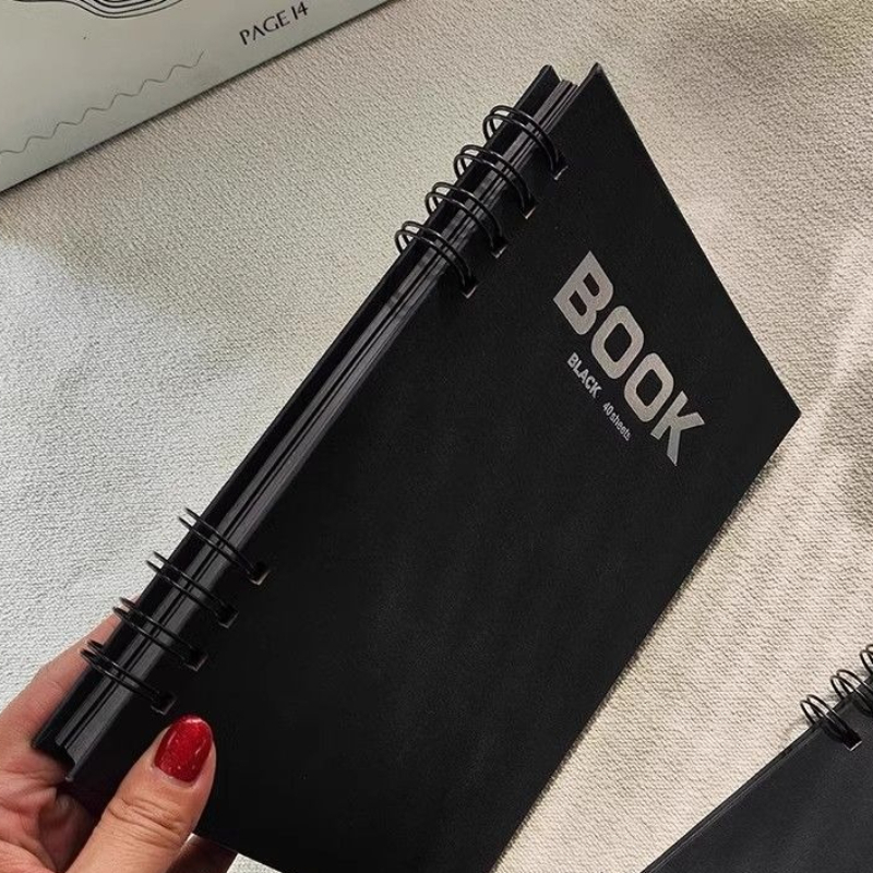 Art Sketchbook Ring - Quaderno da disegno A4, copertina nera,